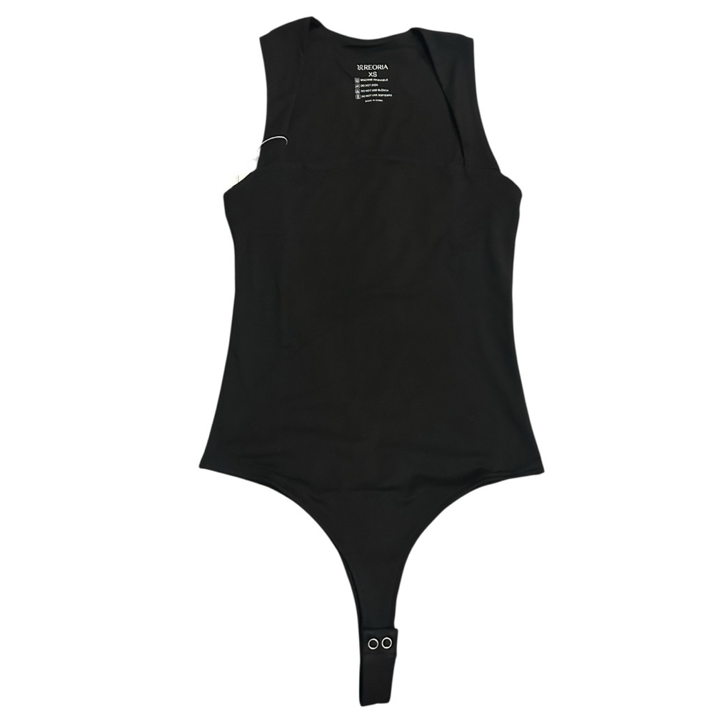 NWT/REORIA/Sexy Sleeveless/Square Neck/Black/Thong/Bodysuit/Size: XS - Picture 2 of 14